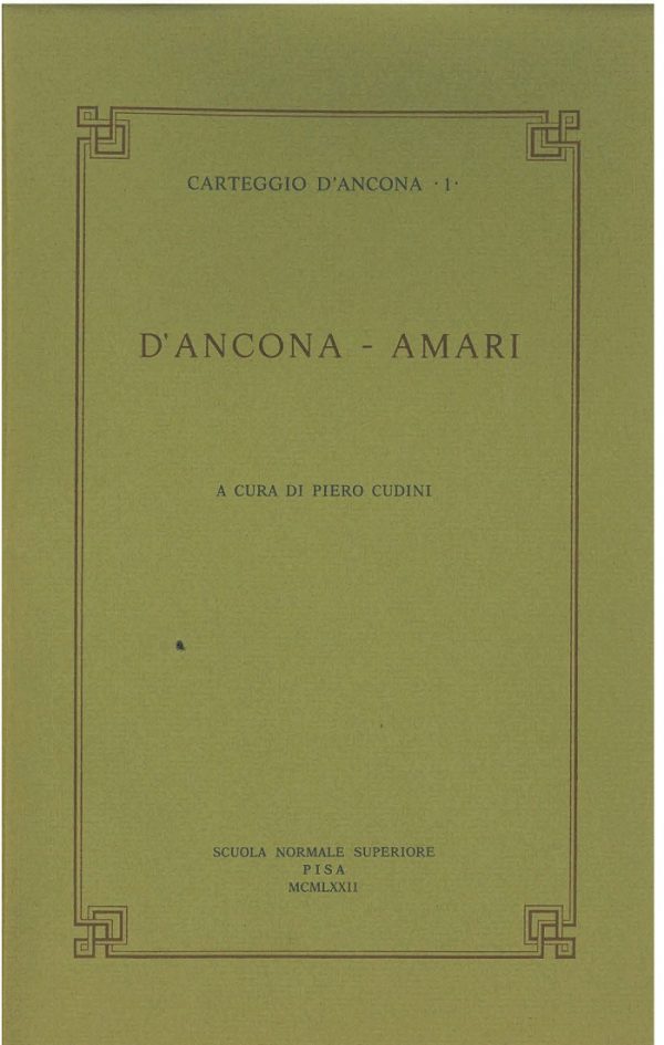 Carteggio D'Ancona I "D'Ancona - Amari"-0