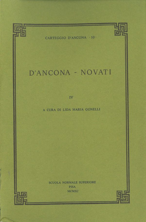 Carteggio D'Ancona 10 "D'Ancona - Novati" volume 4-0