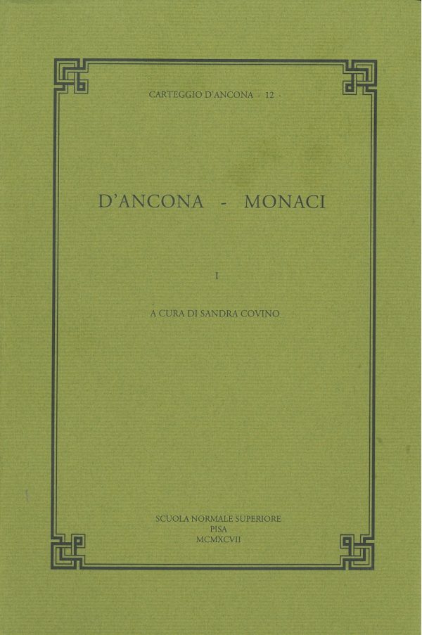 Carteggio D'Ancona 12 "D'Ancona - Monaci" volume 1-0
