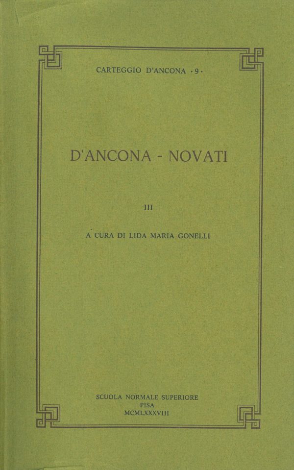 Carteggio D'Ancona 9 "D'Ancona - Novati" volume 3-0