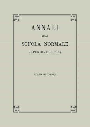 Annali della Scuola Normale Superiore di Pisa, Classe di Scienze - Abbonamento annuale (2019)